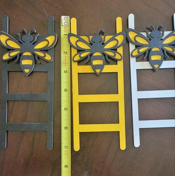3 piece Bee Wooden Ladder decoration - Picture 6 of 10